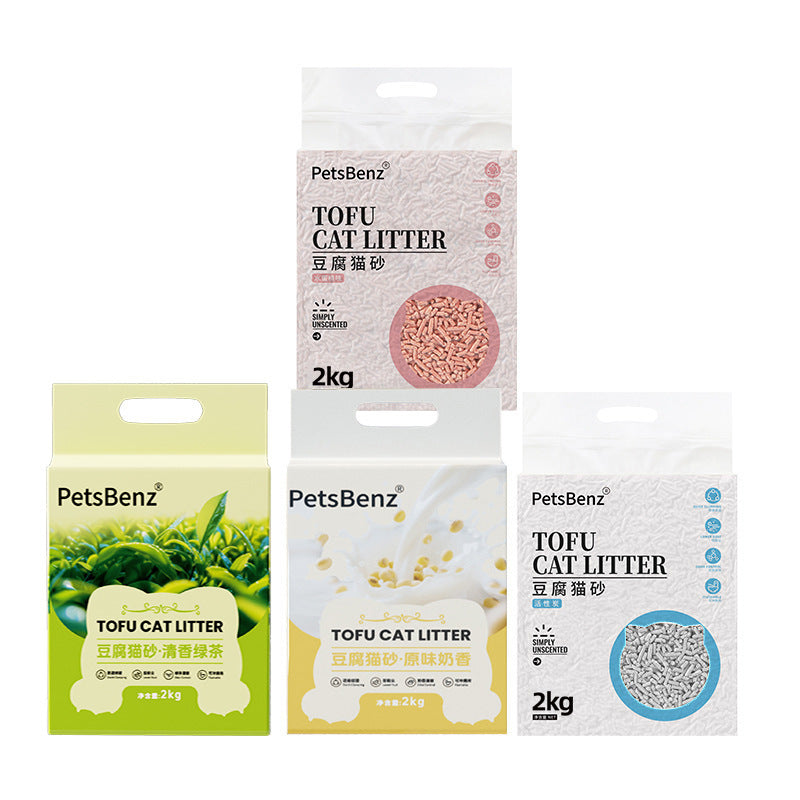 Degradable Tofu Cat Litter 2kg, Low Dust in Three Scents