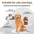 Pet Hair Trimmer with Suction and Built-In Lamp, 3 Comb Attachments