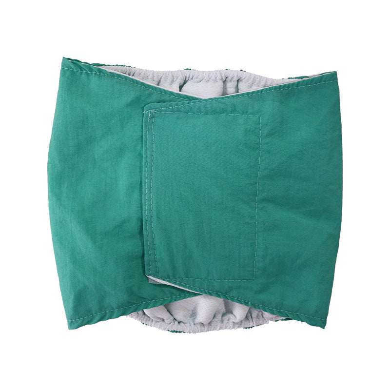 Reusable dog hygiene pants with hook and loop fastening in Male Grey, side view