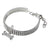 Rhinestone elastic pet collar with charm in White Paw, close-up detail