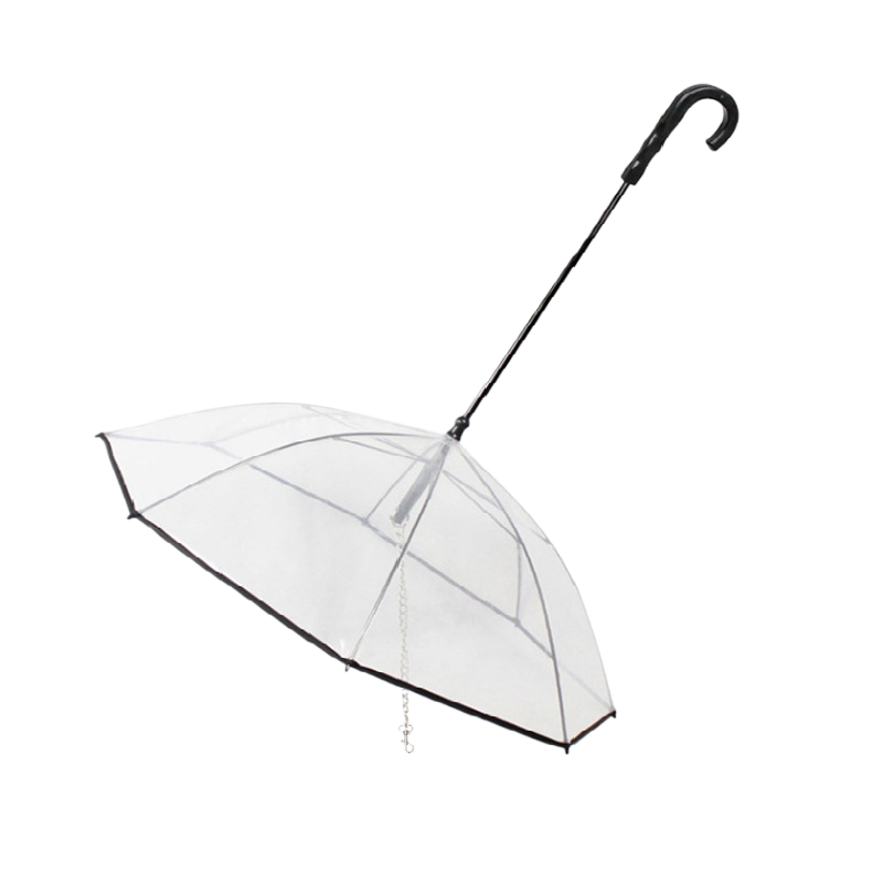 Clear Dog Umbrella with Leash for Small Dogs, Rainy Day Walks