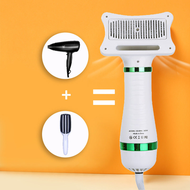2-in-1 Pet Hair Dryer and Grooming Comb, Adjustable Heat Blower