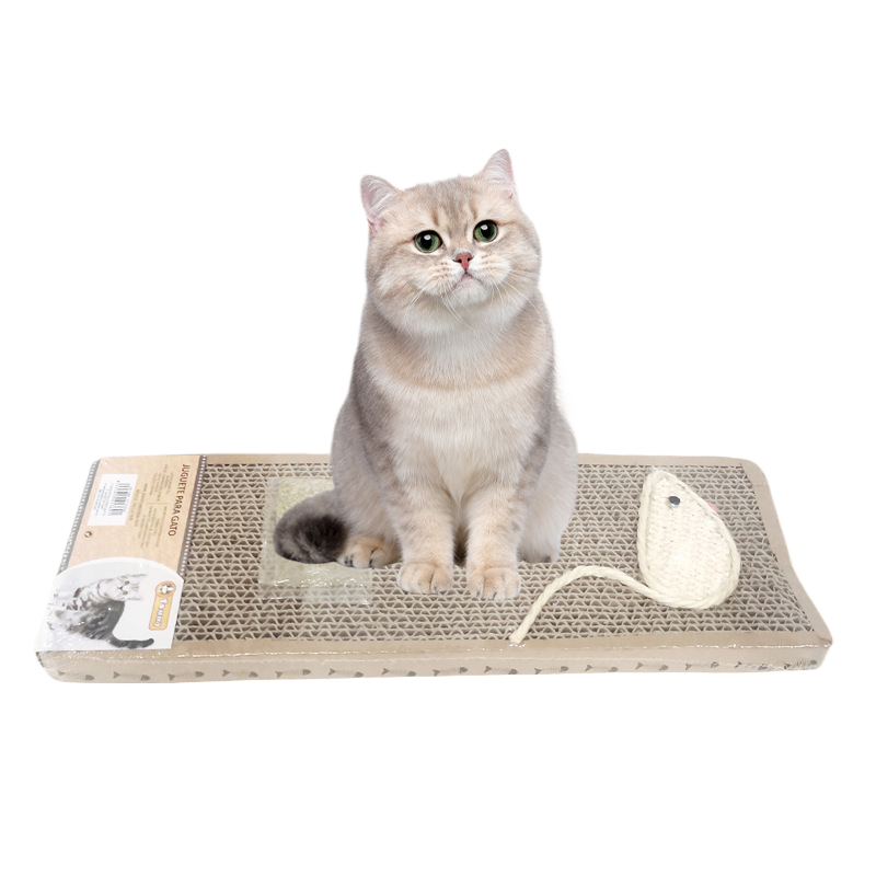 Mouse shaped corrugated cardboard cat scratching pad and toy, photo 5