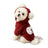 Small dog in a Christmas snowman faux lambswool jacket