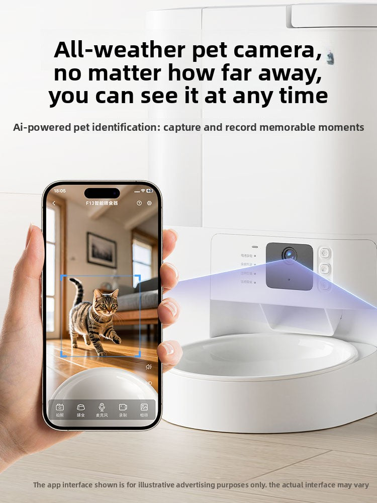 Smart Automatic Pet Feeder with Camera, Water Dispenser and Wi-Fi App Control