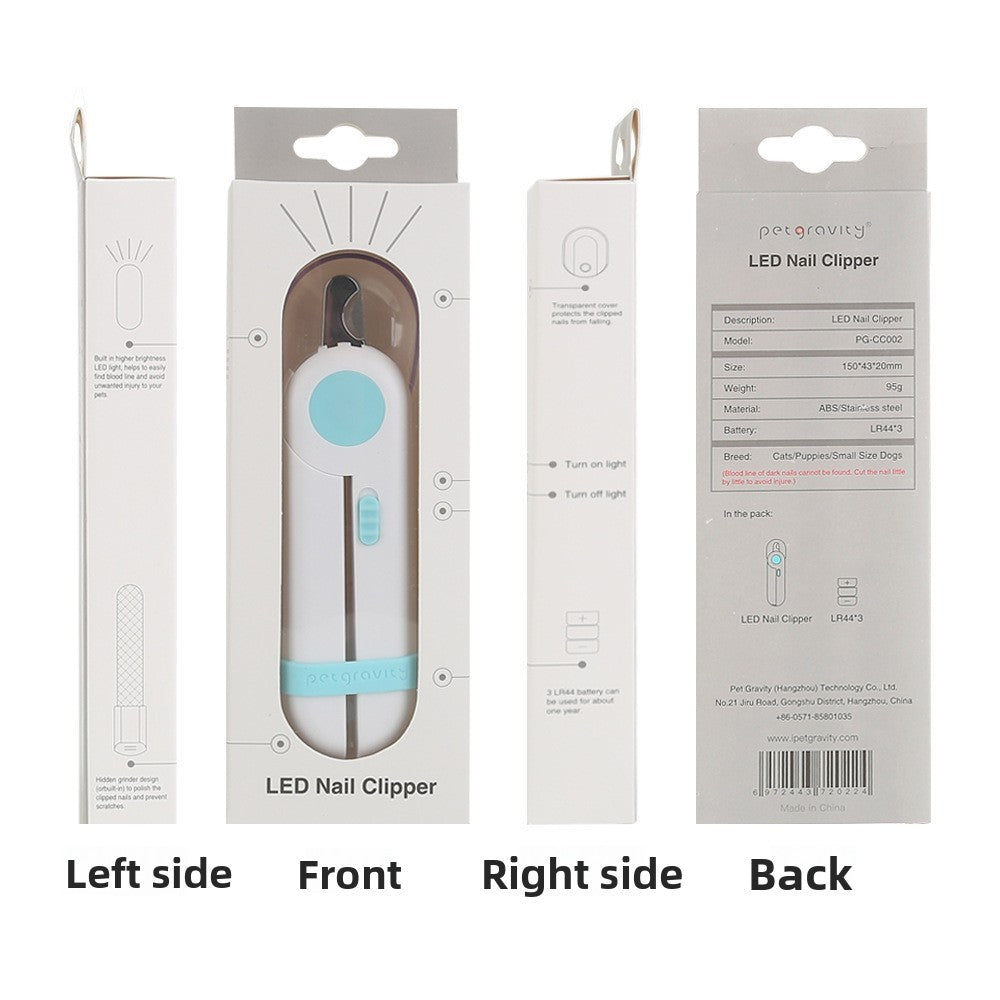 Stainless Steel LED Pet Nail Clippers, Standard or Mini Size