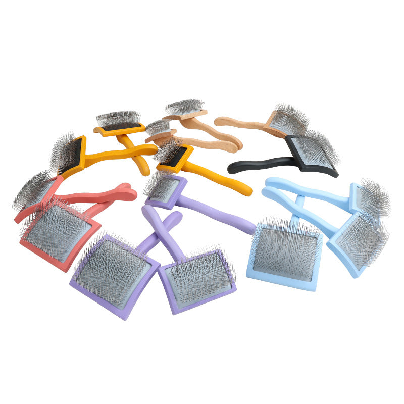 Wooden Handle Pet Grooming Comb for Dogs, Detangling Tool