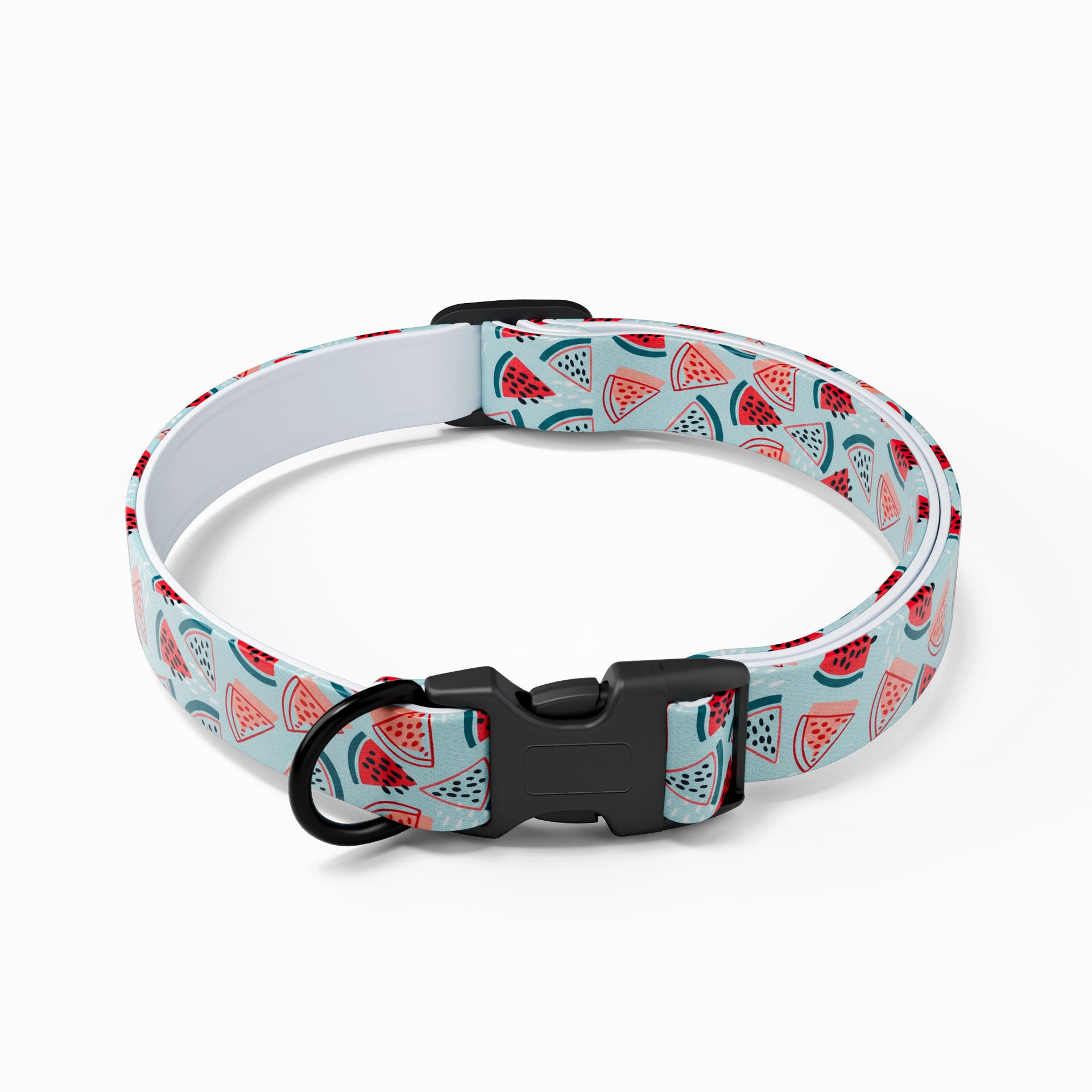 Watermelon print dog harness set with collar, lead, bow and scarf, view 10