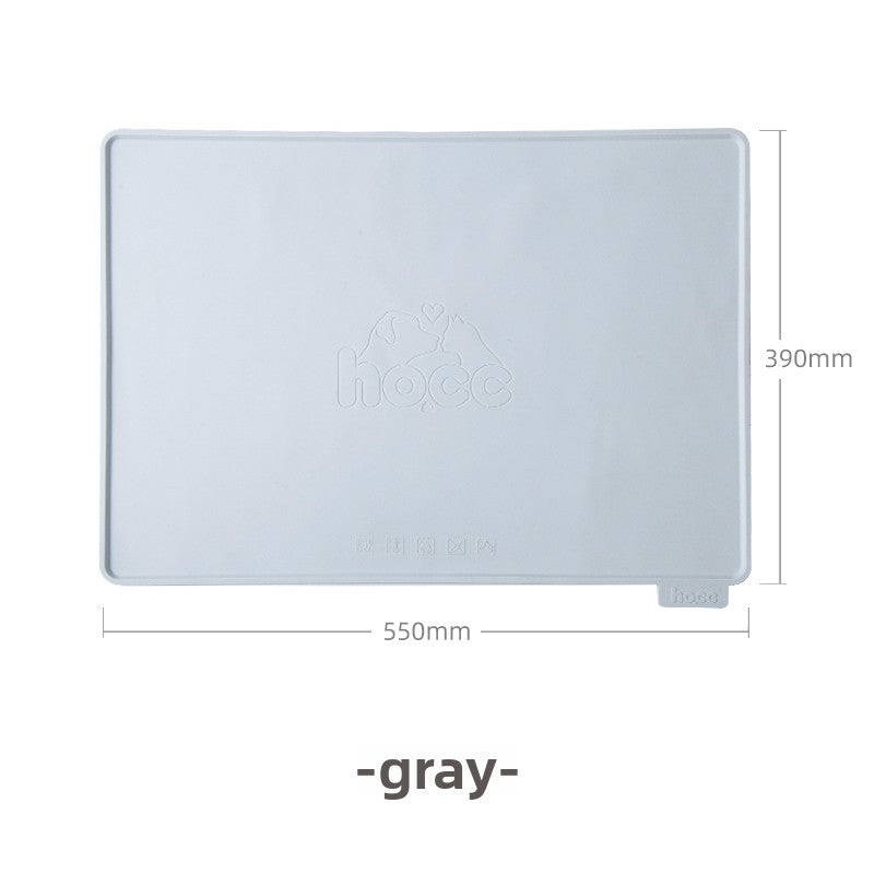 Grey waterproof non-slip pet feeding mat for bowls, photo 6
