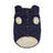 Thick padded dog vest coat for cold weather in Navy Blue, close-up detail