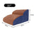 Brown and Blue 2 step foam dog stairs measuring 53 x 38 x 23cm