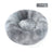 Plush round padded dog and cat bed in Tie-Dye Light Grey