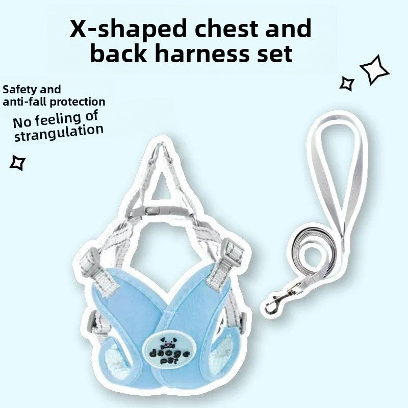 Reflective vest harness with lead option, 4 sizes available