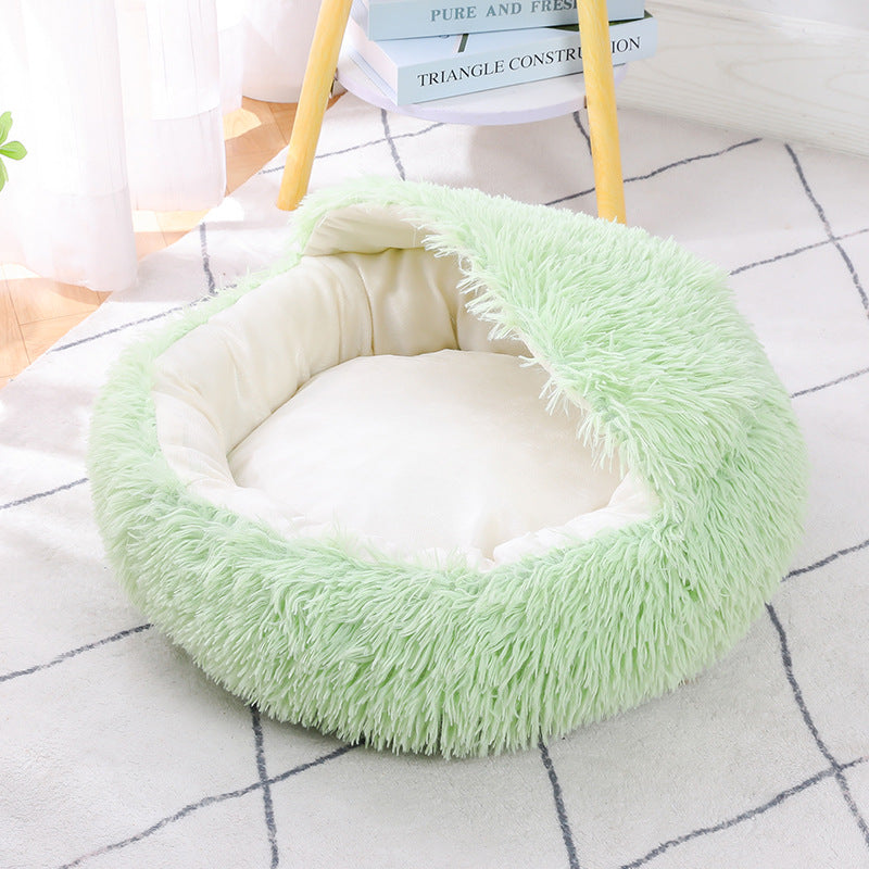 Round long plush pet nest for cats and dogs, view 48