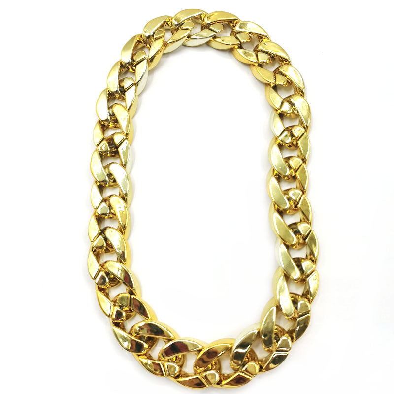 Chain link style dog collar with shiny metallic finish, product image 12