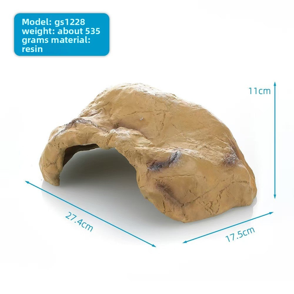 Resin rock turtle basking platform and reptile hide in Style BS1228