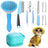 7-Piece Dog Grooming Kit with Stainless Steel Combs and Nail Cutter