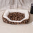 Brown leopard print plush pet sofa bed with removable pad, view 6