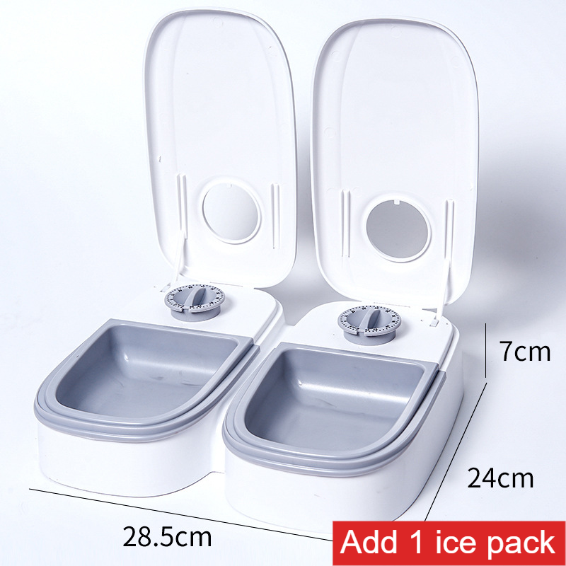 Smart Automatic Pet Feeder with Timed Single or Double Meal Dispensing and Ice Pack Option