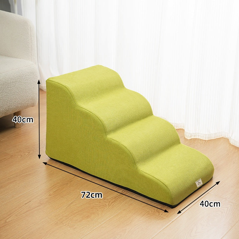 Sky blue three-step dog stairs with removable cover