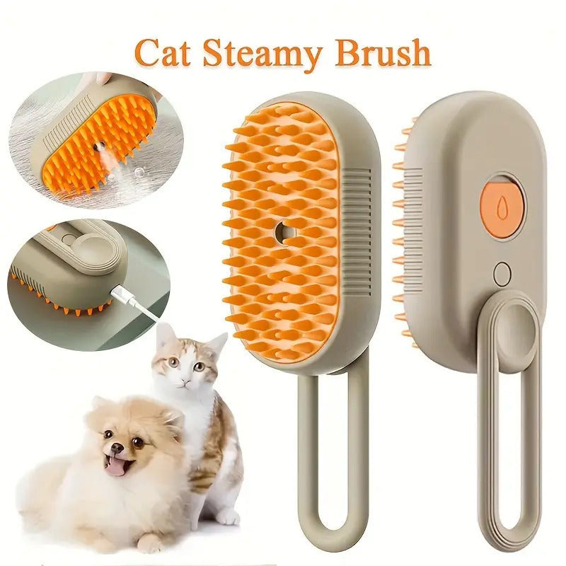 One-Click Steam Spray Grooming Comb for Cats and Dogs