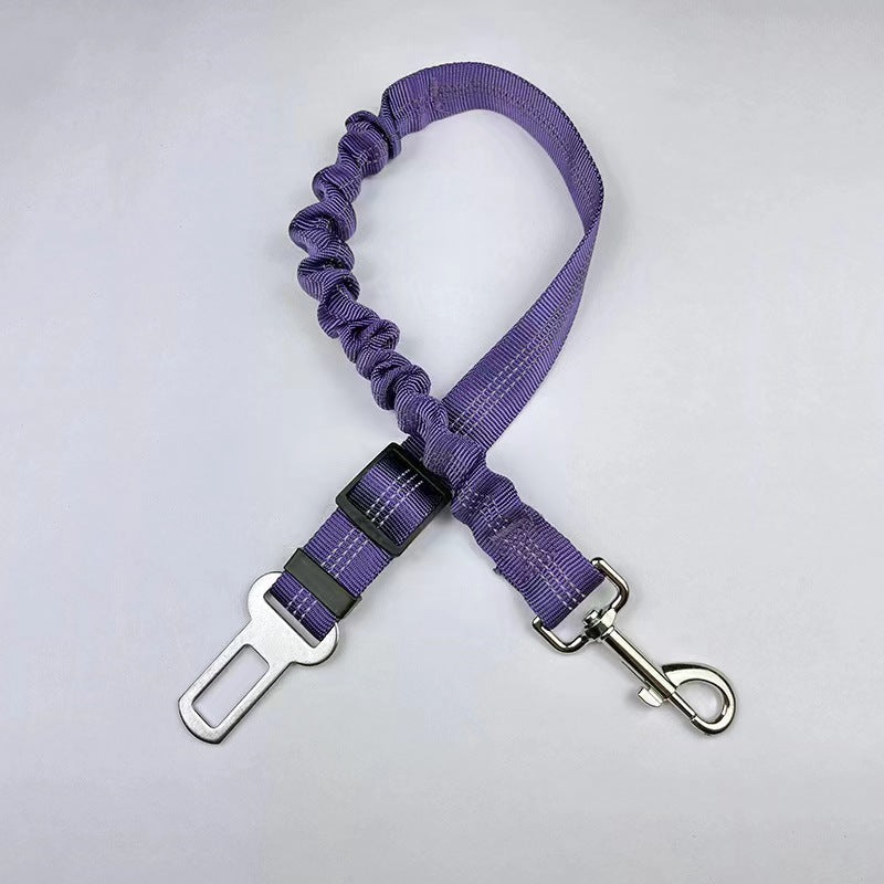 Short elastic dog lead and car seat belt in 10 colour options