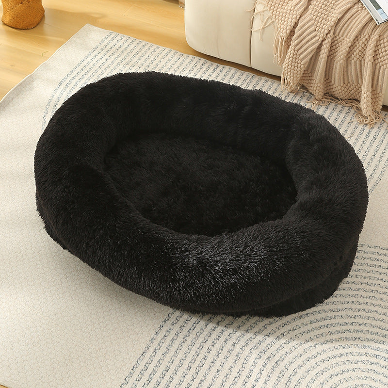 Long plush washable dog and cat bed with thick padding, photo 47