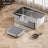 Stainless Steel Cat Litter Box, Front or Side Opening Anti-Splash
