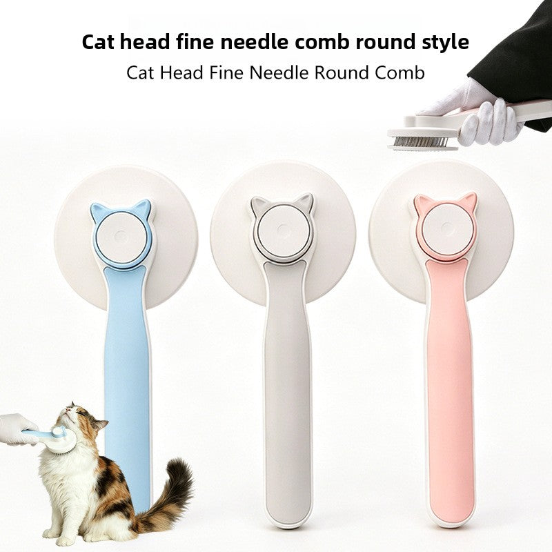Self-Cleaning Fine-Tooth Comb with Cat Head Design for Dogs and Cats