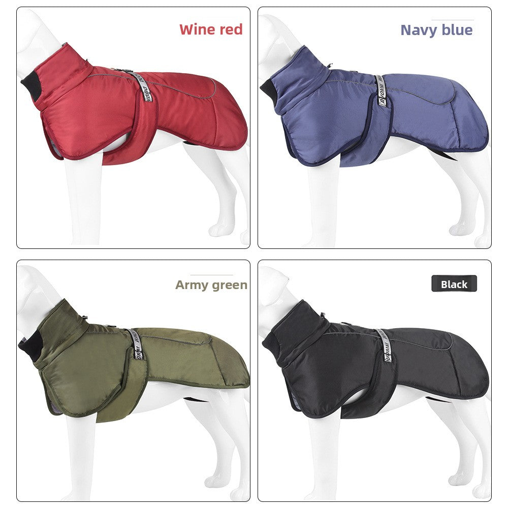 Thick padded reflective burgundy coat for large dogs, product image 4
