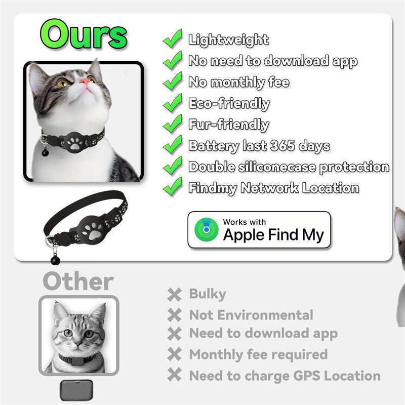 Breakaway cat collar with Bluetooth locator tag in silicone holder, product image 4