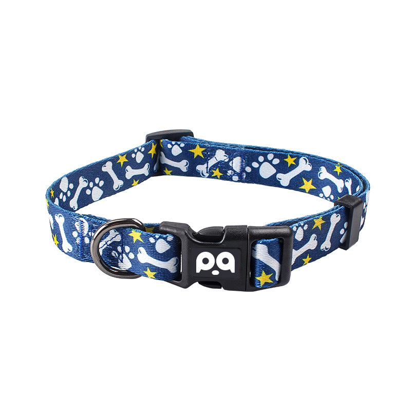Fun printed dog collars, leads and harness sets