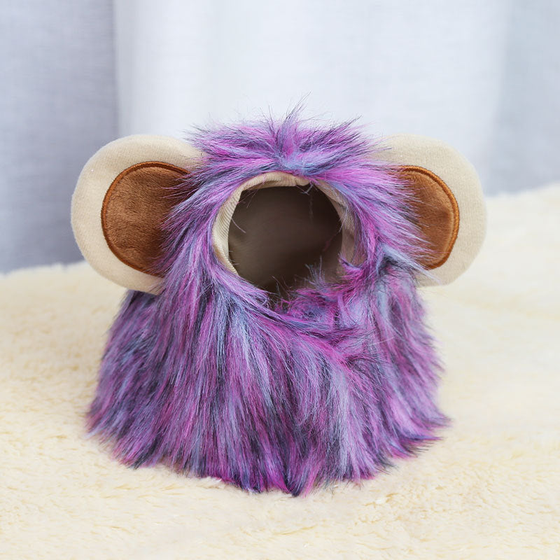 Crochet lion mane hat for dogs and cats, available in 4 styles, image 9