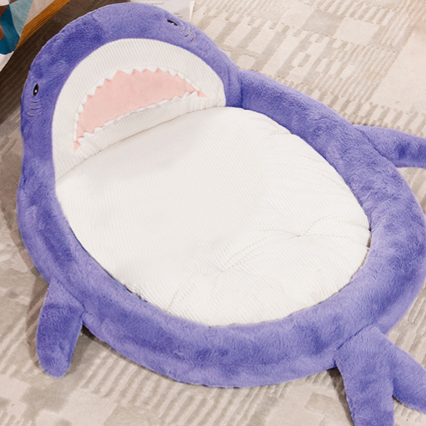 Shark Shape Pet Bed with Non-Slip Base for Cats and Dogs