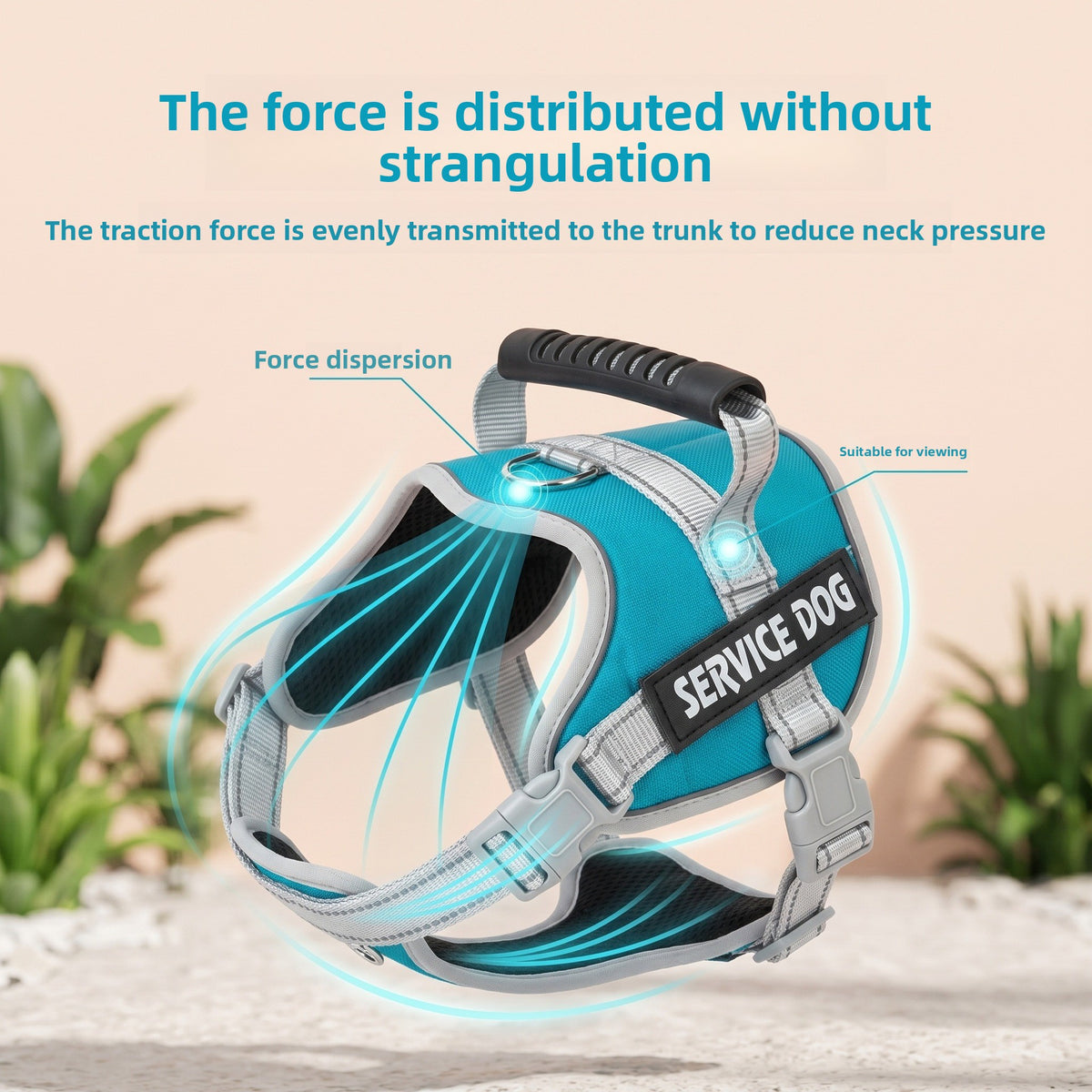 Breathable mesh no-choke dog harness in Oxford cloth, product image 4