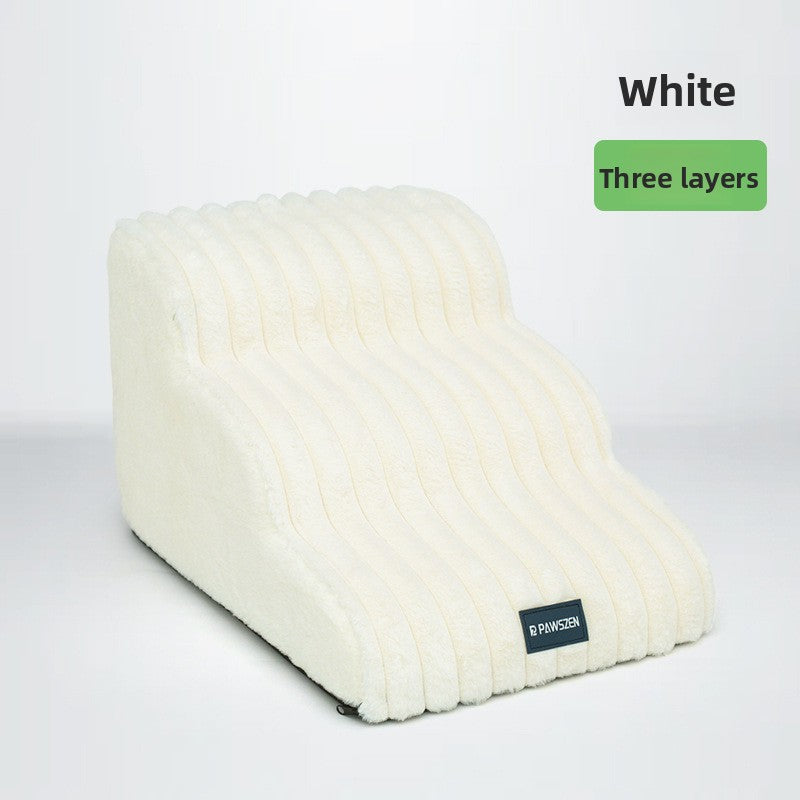 Washable suede foam pet stairs, extra detail view