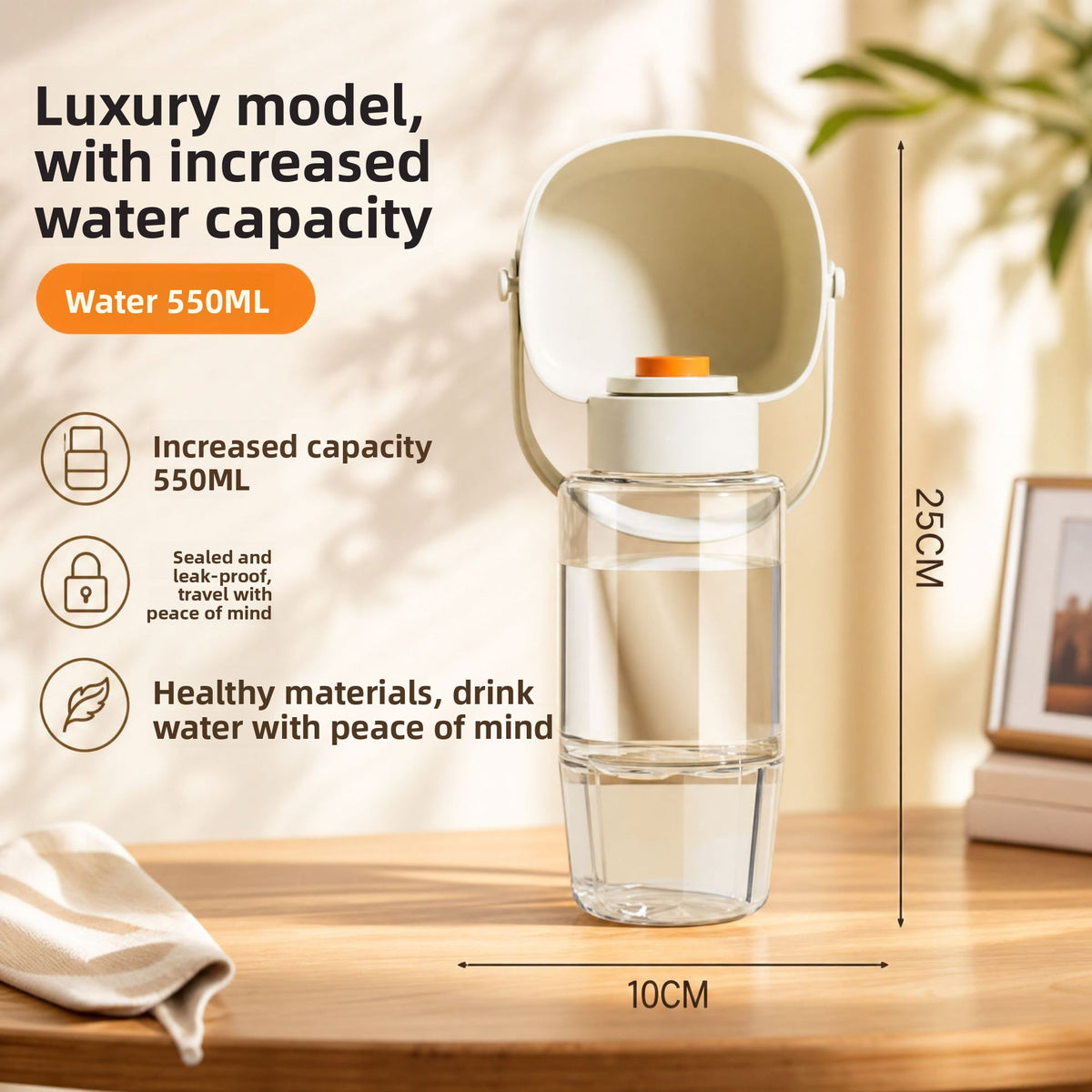 Portable Foldable Pet Travel Water Cup in Food-Grade PP for Dogs and Cats