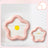 Glazed ceramic pet food plate with bear design in blue and pink, view 31
