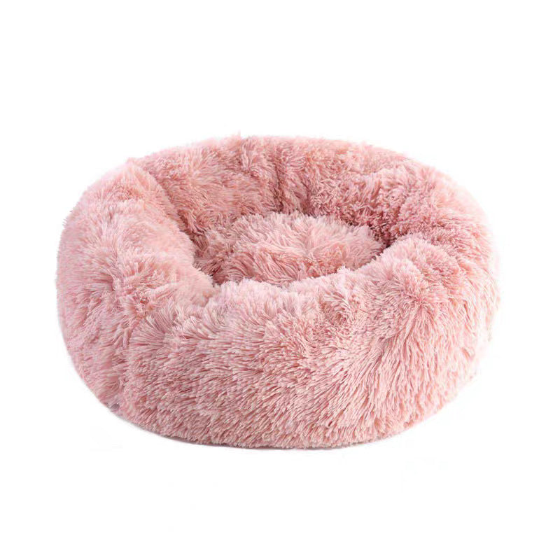 Round plush pet nest bed, photo 5 of 25