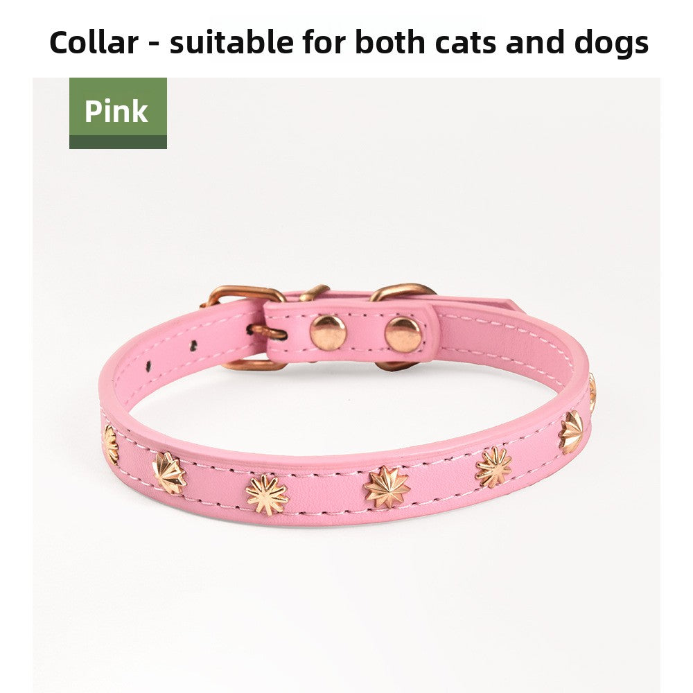 Cartoon PU leather pet collar in 4 colour options