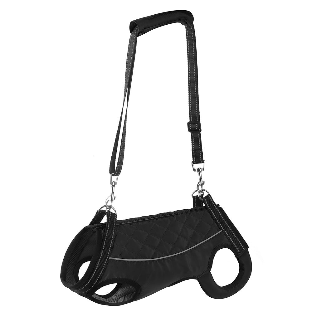 Black chest and back dog support harness with carry handle, product image 7