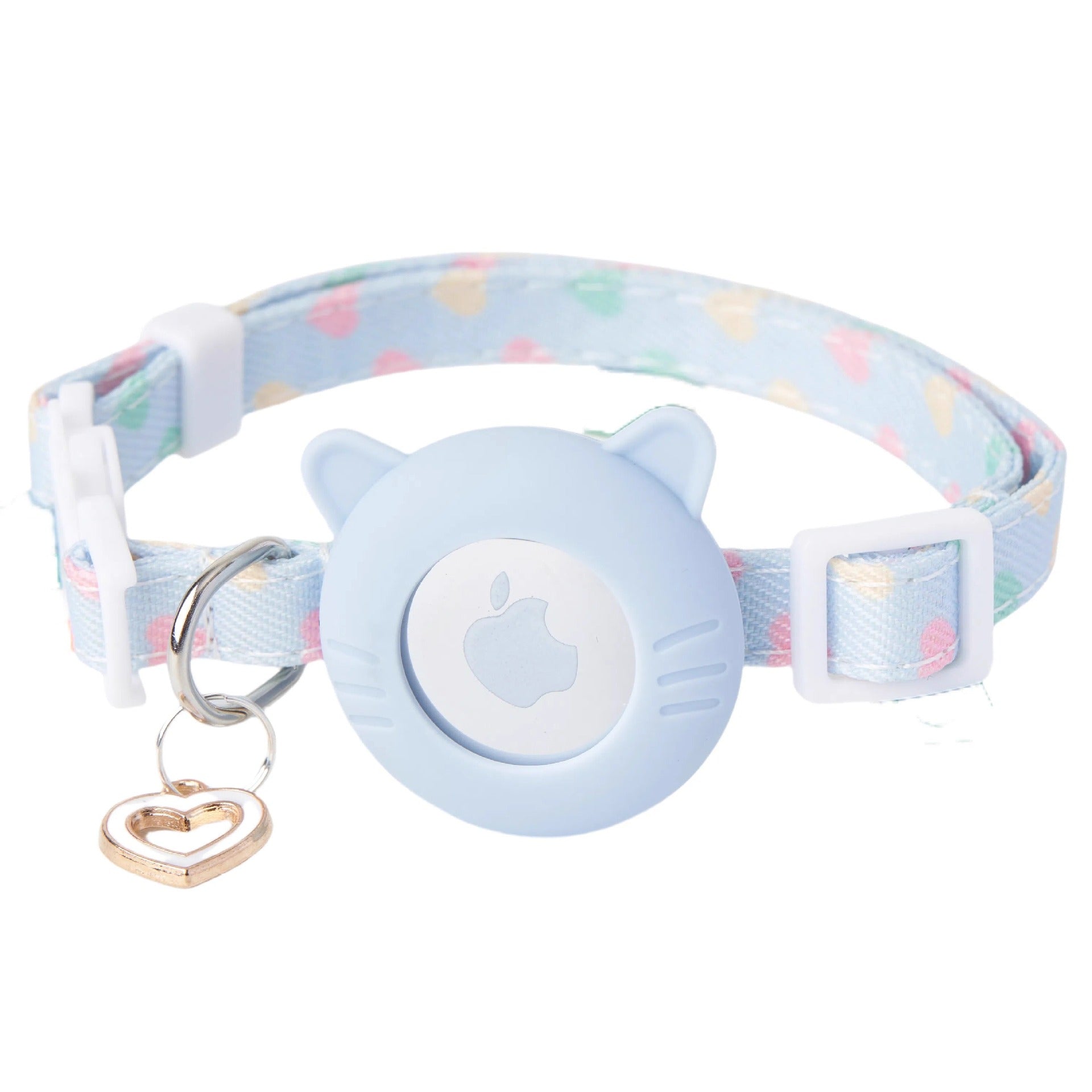 Striped elastic kitten collar with AirTag holder, tag not included, product image 1