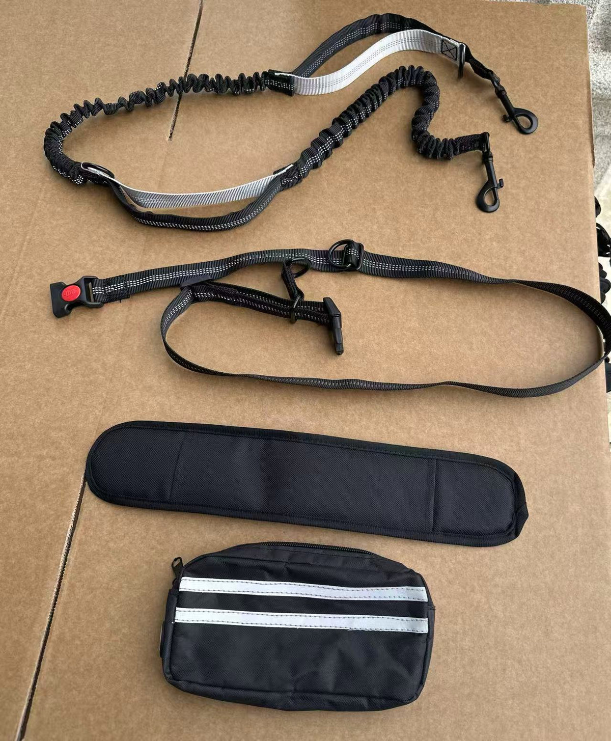 Hands-free dog running lead with waist belt and bungee, ideal for everyday use