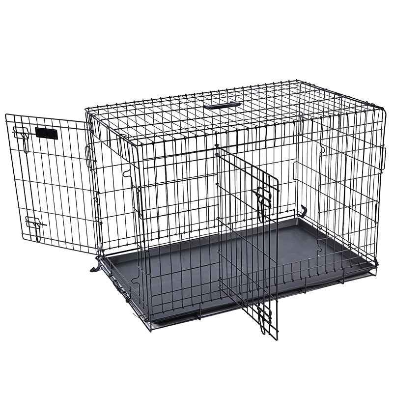 Foldable wire pet crate with removable tray, detail photo 3