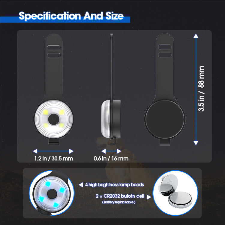 LED pet safety light with adjustable silicone strap for collars, product image 4