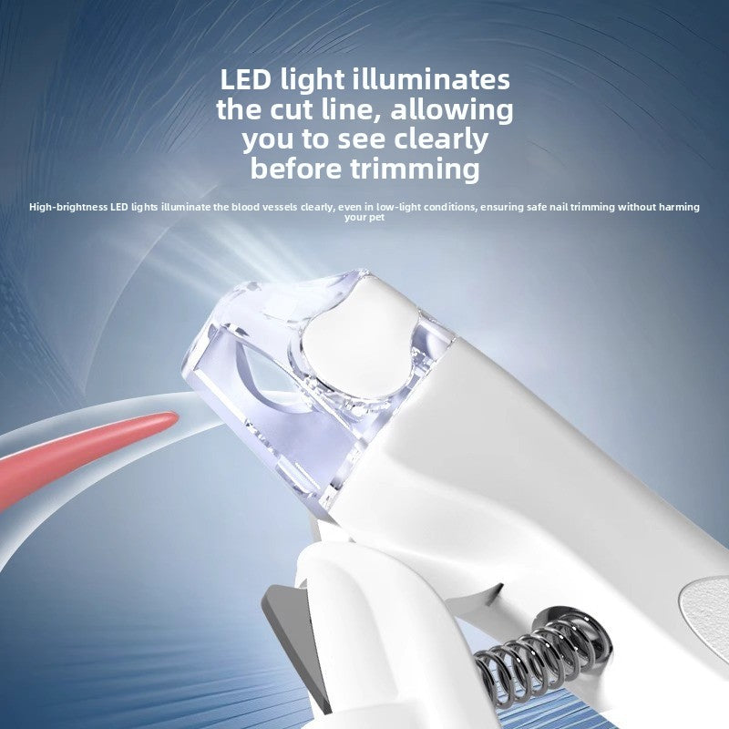 LED Pet Nail Clipper with Anti-Splash Guard and Safety Lock