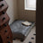 Grey memory foam dog bed with removable water-resistant cover