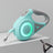 Glow in the dark retractable dog lead with one touch brake