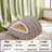 Enclosed warm cat nest with checked fabric and removable cushion, view 10 of 12