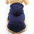 Soft hooded pet sweatshirt with pocket in Purple, in use with a pet